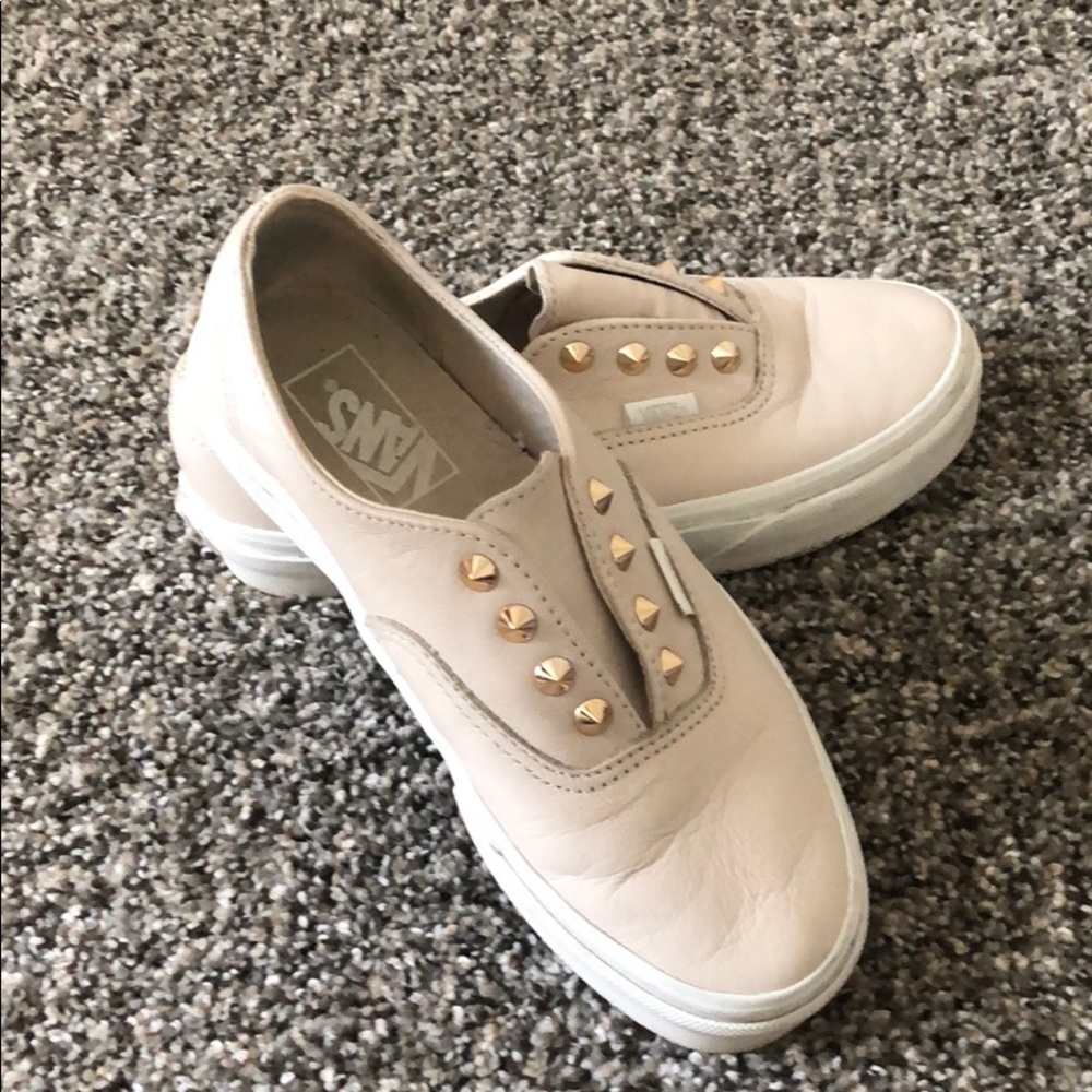 Rose gold studded vans